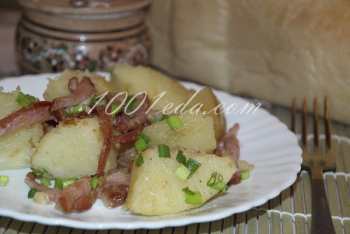 Ароматный картофель с ветчиной и луком: рецепт с пошаговым фото