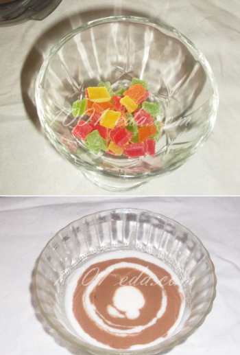 Десерт сметанный &#171;Зебра&#187; с цукатами: рецепт с пошаговым фото
