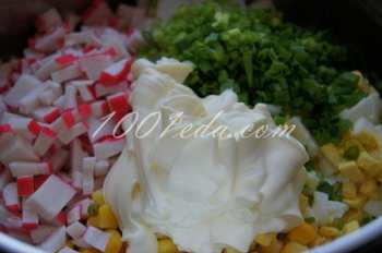 Крабовый салат с зеленым луком: рецепт с пошаговым фото