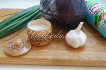 Салат из краснокочанной капусты с чесноком: рецепт с пошаговым фото