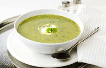 Суп-пюре из зеленого горошка с мятой